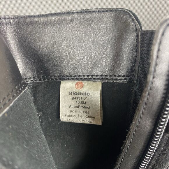 Blondo Liberata Wedge Boots Womens Size 10.5 M Black Leather Zipper Ankle Boots - Picture 9 of 10